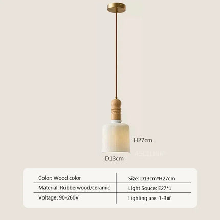 Lustre suspension nordique en bois massif pour intérieur — LZ4X9P