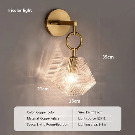 Applique murale en verre style nordique américain avec LED vintage Edison — LZ4T9Q7