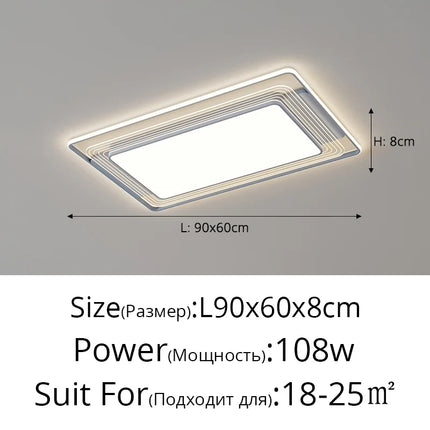 Plafonnier rectangulaire moderne minimaliste avec protection des yeux — LZ4P9XQ