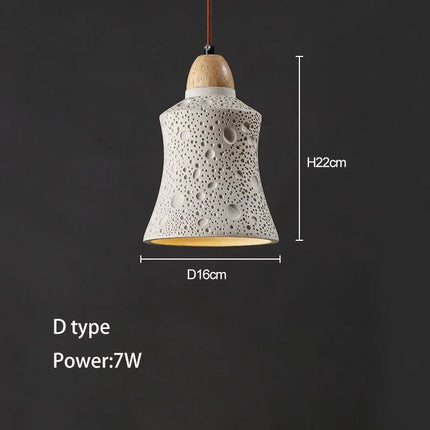 Suspension décorative en ciment et travertin style wabi-sabi — LZ4X9M