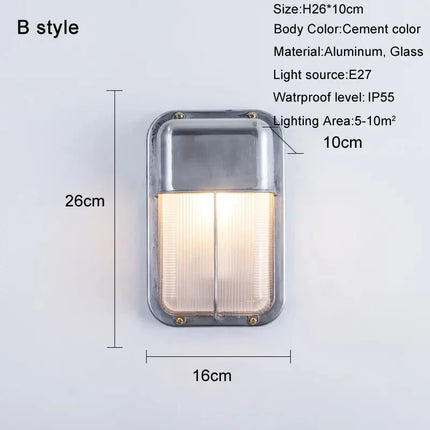 Applique murale LED rétro en aluminium étanche pour intérieur et extérieur — LZ4P9XQ