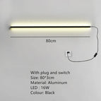 80cm-Noir-Interrupteur / Lumière blanche