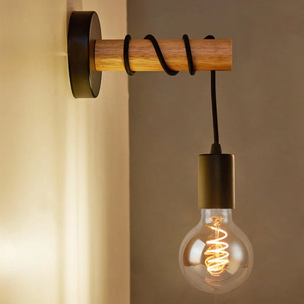 Applique murale en bois pour éclairage intérieur et extérieur moderne — LZ4XJ9