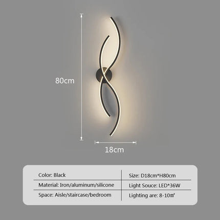 Applique murale LED design minimaliste à rayures pour intérieur — LZ4X9P2