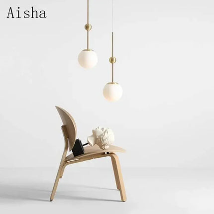 Lustre design moderne en verre doré à trois têtes — LZ4X9M