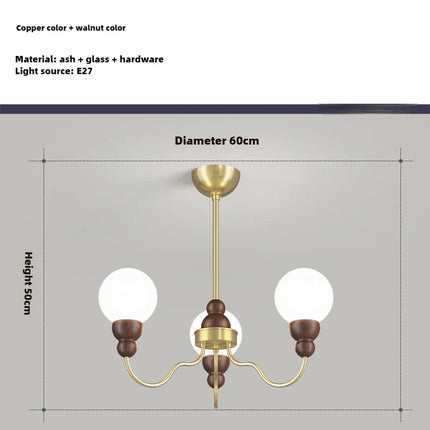Suspension rétro en verre et bois pour intérieur élégant — LZ4M9Q2F