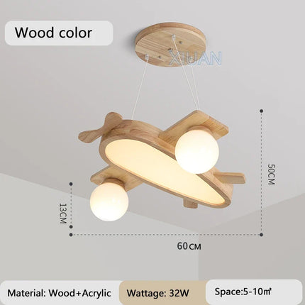 Suspension en bois massif à motif avion pour enfants — LZ4XJ9