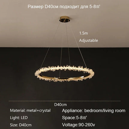 Lustre suspension moderne en cristal de luxe décoratif — LZ4P9X