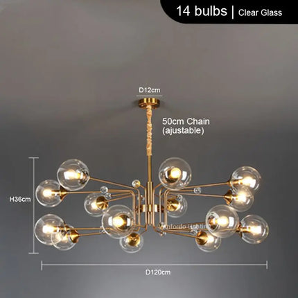 Lustre LED moderne à 10 globes décoratifs — LZ4N7Q2