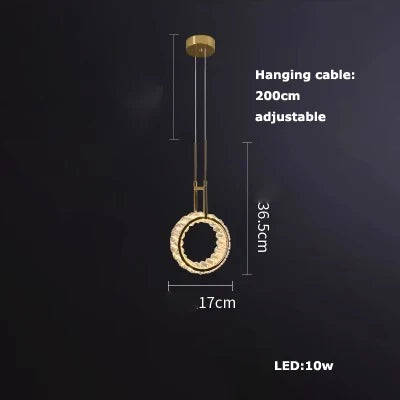 Suspension en verre cristal style art déco avec éclairage LED intégré — LZ4X9P2