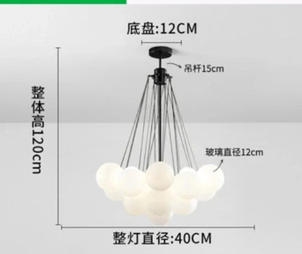 Suspension LED boule en verre style nordique moderne — LZ4X9T
