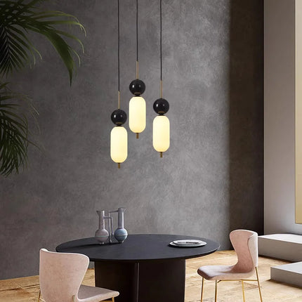 Lustre LED sphérique en acrylique effet marbre naturel avec câble réglable — LZ4P9XJ2