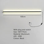 100cm-Noir-Interrupteur / Lumière blanche