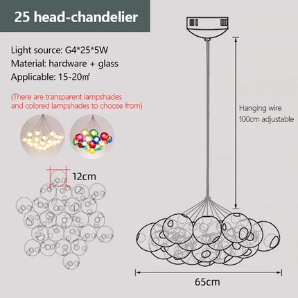 Lustre LED en verre à bulles pour magasins — LZ7XQ2