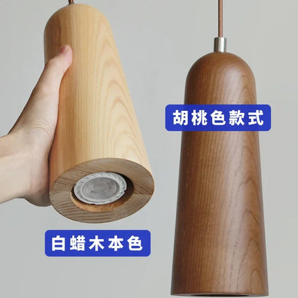 Suspension en bois massif style japonais et décoration nordique élégante — LZ4P9XQ