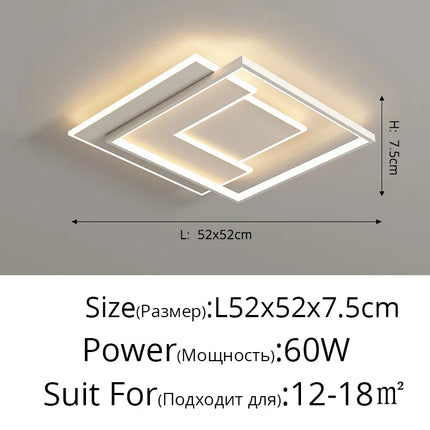 Plafonnier LED minimaliste aux formes géométriques rectangulaire et ronde — LZ4XJ9