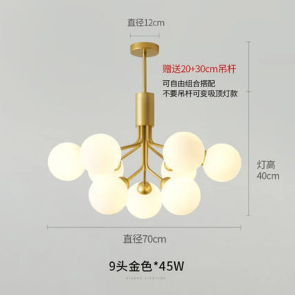 Lustre suspension en verre style nordique pour restaurant et salon — LZ4X9Q2N