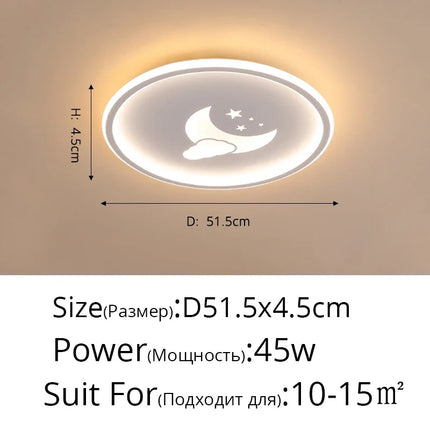 Plafonnier LED créatif lune et nuage style nordique pour enfants — LZ4X9T