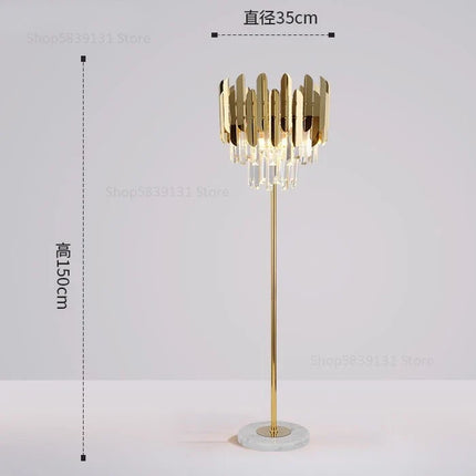 Lampadaire nordique post-moderne en cristal doré LED — LZ4X9M