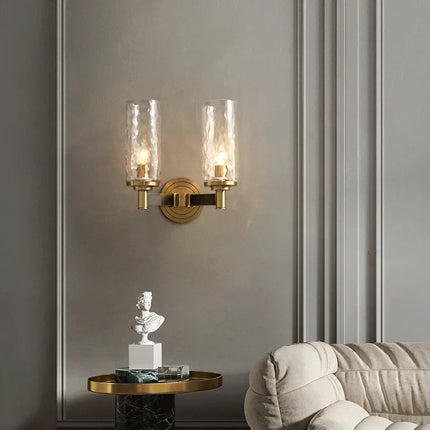 Applique murale rétro en cuivre à design ondulé pour intérieur — LZ4X7Q
