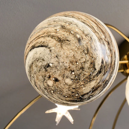 Suspension boule design planète style art déco en métal — LZ4X9P