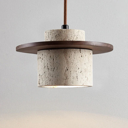 Suspension en pierre et bois avec cordon ajustable — LZ4X9P2