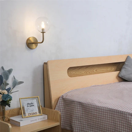 Applique murale nordique en métal avec globe en verre courbé — LZ4XJ9