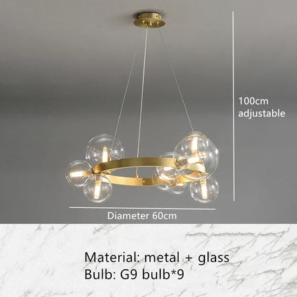 Lustre en verre avec suspension à cordon réglable et ampoule incluse — LZ4X9T