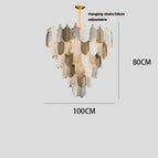 Diamètre 100 cm / Cadre doré / Lumière chaude
