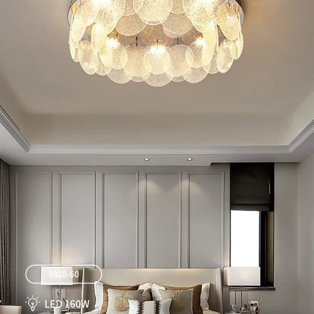 Plafonnier LED rond en verre au design moderne et luxe — LZ4P9X
