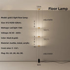 Lampadaire doré / Lumière chaude 3000K
