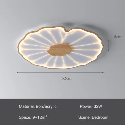 Plafonnier LED moderne en métal design feuille de lotus pour salon et chambre — LZ4X9P2