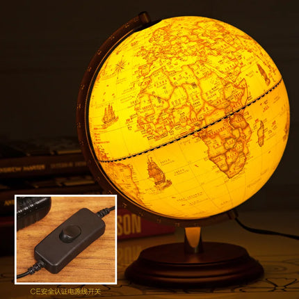 Lampe de bureau à poser avec globe terrestre rotatif et carte géographique — LZ4P9X