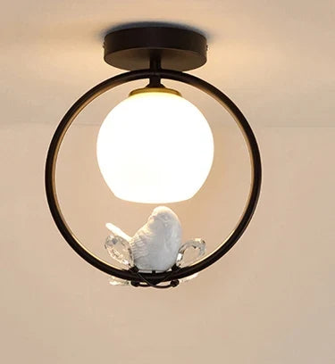 Plafonnier nordique créatif à motif oiseau pour balcon — LZ4X9T2