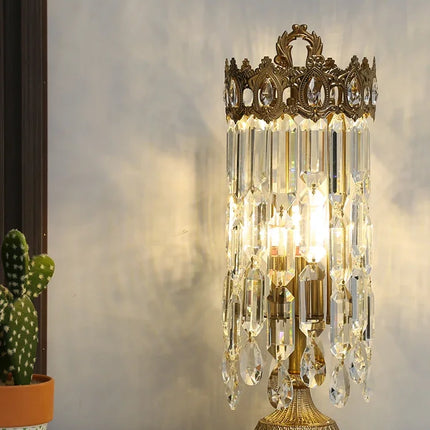 Lampe de chevet luxe couronne en cristal pour décoration chambre élégante — LZ4X9T