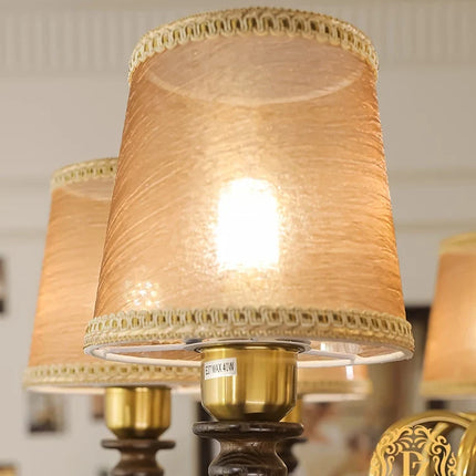 Plafonnier rétro en bois et tissu pour salon et restaurant — LZ4X9P