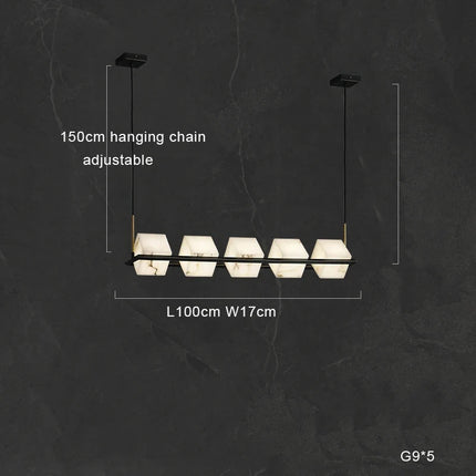 Plafonnier LED suspendu design moderne en marbre blanc — LZ4X9P2Q
