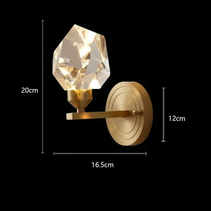 Lustre LED en laiton et cristal doré pour décoration intérieure — LZ4G7M2