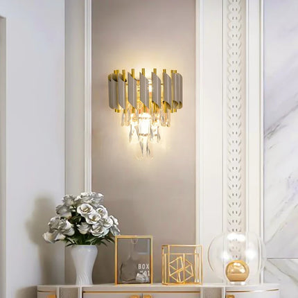 Applique murale LED en cristal et acier inoxydable pour intérieur moderne — LZ4T9XQ