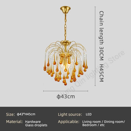 Lustre suspension rétro en verre marron élégant et moderne — LZ4P9X