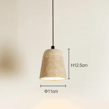 Suspension en travertin jaune style japonais wabi-sabi pour chambre et restaurant — LZ4N7Q2
