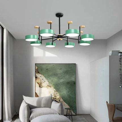 Lustre nordique en fer et bois acrylique pour décoration intérieure — LZ4P9XQ