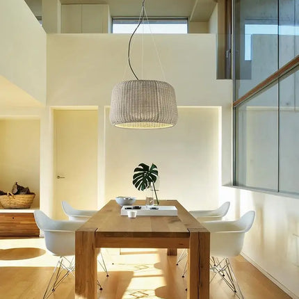 Plafonnier rotin style wabi sabi pour décoration moderne et élégante — LZ4D7Q1