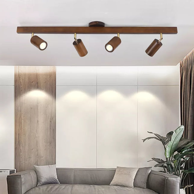 Lustre LED noir avec projecteur pour salon et cuisine — LZ7D9Q