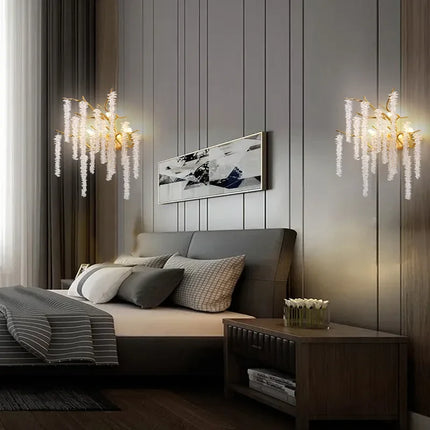 Applique murale moderne en cristal avec branches de cerisier style art déco — LZ4X9T2