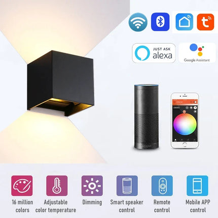 Applique murale extérieure intelligente avec éclairage RGB et CCT — LZ4X9J