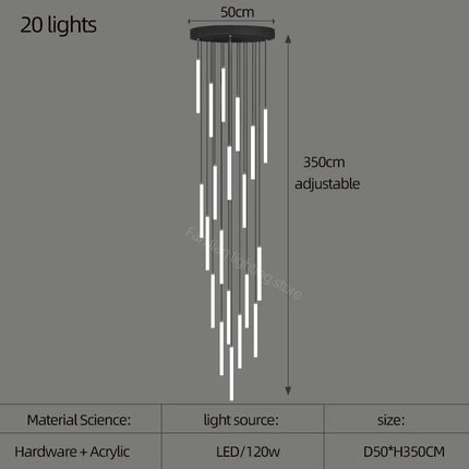 Lustre suspension moderne minimaliste de luxe pour duplex — LZ4P9XQ