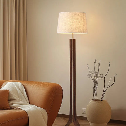 Lampadaire vintage en bois massif style médiéval Wabi-Sabi — LZ4X9P2