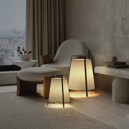 Lampadaire LED en tissu style rétro japonais design moderne — LZ4X9Q2