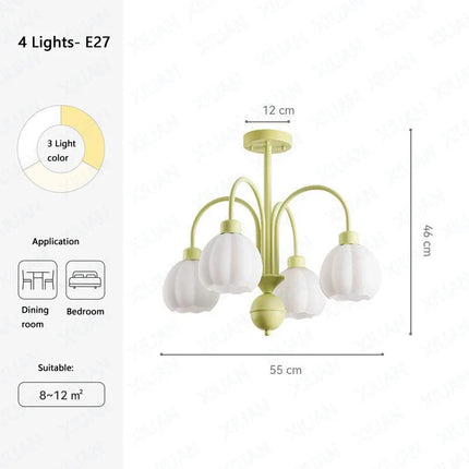 Lustre européen en verre citrouille avec éclairage LED intérieur — LZ4X9QJ